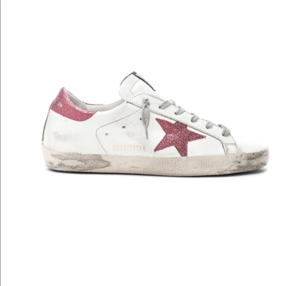 pink glitter golden goose